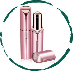Facial Hair Remover for Women - Painless Portable Lipstick Shaver with LED Light & Stainless Steel Blades, Rechargeable USB Epilator for Lip, Chin