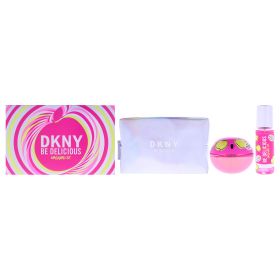 DKNY Be Delicious Orchard St by Donna Karan for Women - 3 Pc Gift Set 3.4oz EDP Spray, 4.2oz Fragrance Mist, Pouch