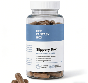 Her Fantasy Box Slippery Box | Organic Vaginal Moisture Supplement | 60 Capsules | Relieves Vaginal Dryness & Discomfort | Supports Intimate Lubricati