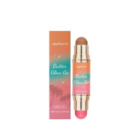 zephoco Dual-End Contour and Blush Stick, Deep Brown and Pink, 7.6 g
