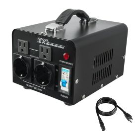 Voltage Converter Transformer, 1000VA, Heavy Duty Step Up/Down Power Transformer, Convert from 110V to 220V and 220V to 110V, with US Outlets
