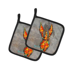 Crawfish From Arabi Pair of Pot Holders Kitchen Heat Resistant Pot Holders Sets Oven Hot Pads for Cooking Baking BBQ, 7 1/2 x 7 1/2