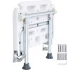 Folding PE Shower Seat, 15.7'' x 14.8'' Unfolded, Wall Mounted Fold Up Shower Bench with 500 lbs Load Capacity