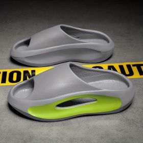 Men's Color Block Slides Casual Lightweight Non Slip Slippers, Open Toe Shoes For Indoor Outdoor Beach Shower, Spring And Summer (Color: dark gray, size: 8.5-9)