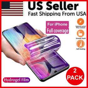 2PCS Hydrogel Screen Protector For iPhone 15 14 13 12 11 Pro Max SE X XS XR 8 7 (Phone Model: For iPhone 13 Pro Max)