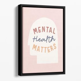 Mental health matters Floating Framed Canvas (Color: Black, size: 36" x 24" / 90cm x 60cm approx)