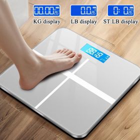 Weighing Scale Bathroom Scales Accurate Bathroom Body Scale Smart Electronic Health Balance Toughened Glass LCD Bathroom Scales Scale Scales (Color: CrossWhite)