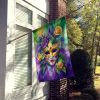 Mask Mardi Gras House Flag Large Porch Sleeve Pole Decorative Outside Yard Banner Artwork Wall Hanging, Polyester, House Size, Multicolor